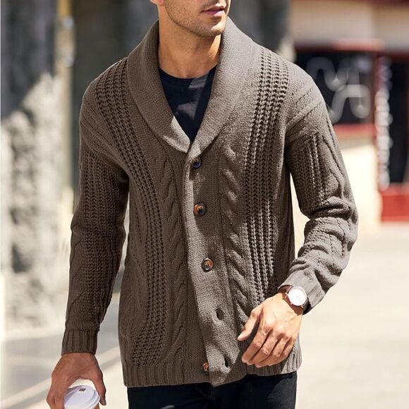 Men’s Cable Knit Sweater - Picture 1 of 4